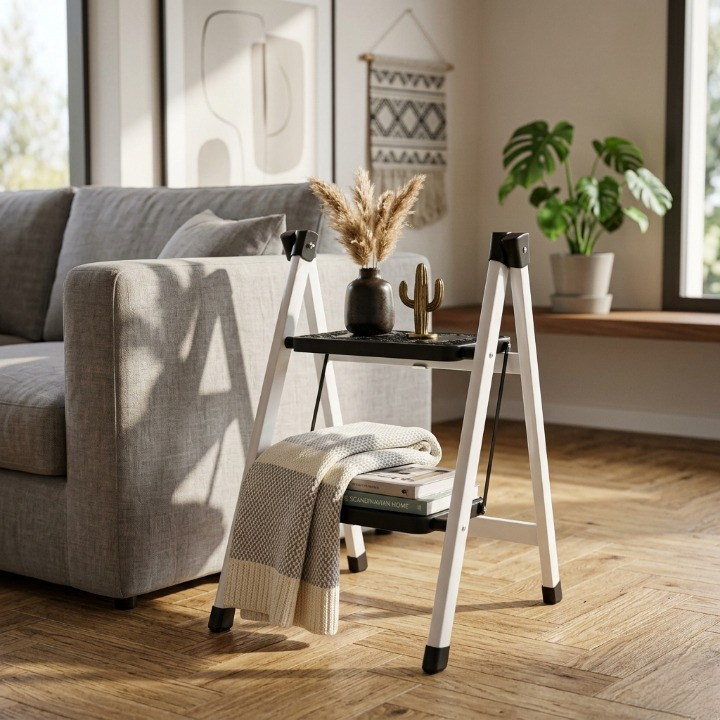 2-Step Folding Metal Stool Ladder